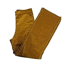 High Waisted Fall Corduroy Boho Pants Rust Camel Stretchy Flare pull  Wide Leg M